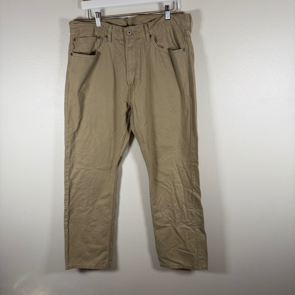 Levis‎ 505 Regular Fit Mens Khaki Tan Straight Leg Pants W36 L30 00505-1167